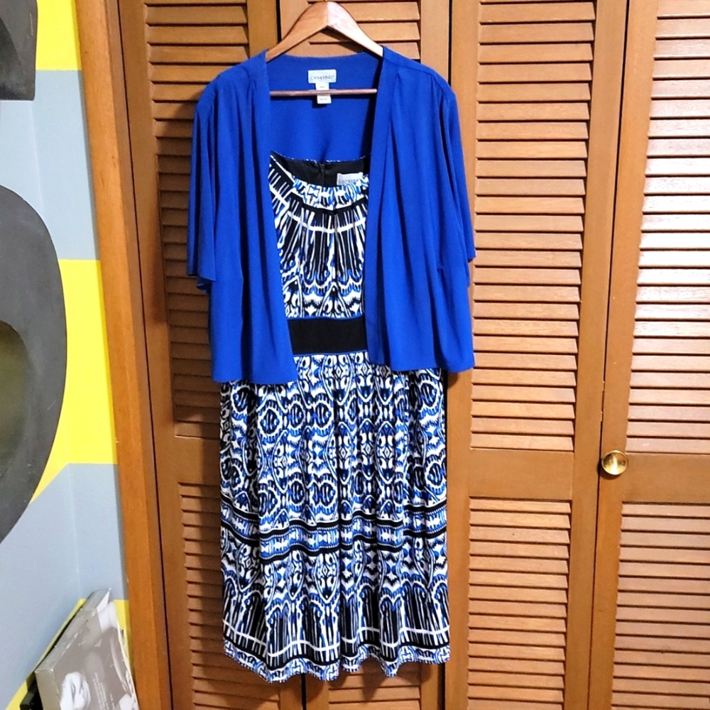 Catherines 3X Blue/White Jacket Dress